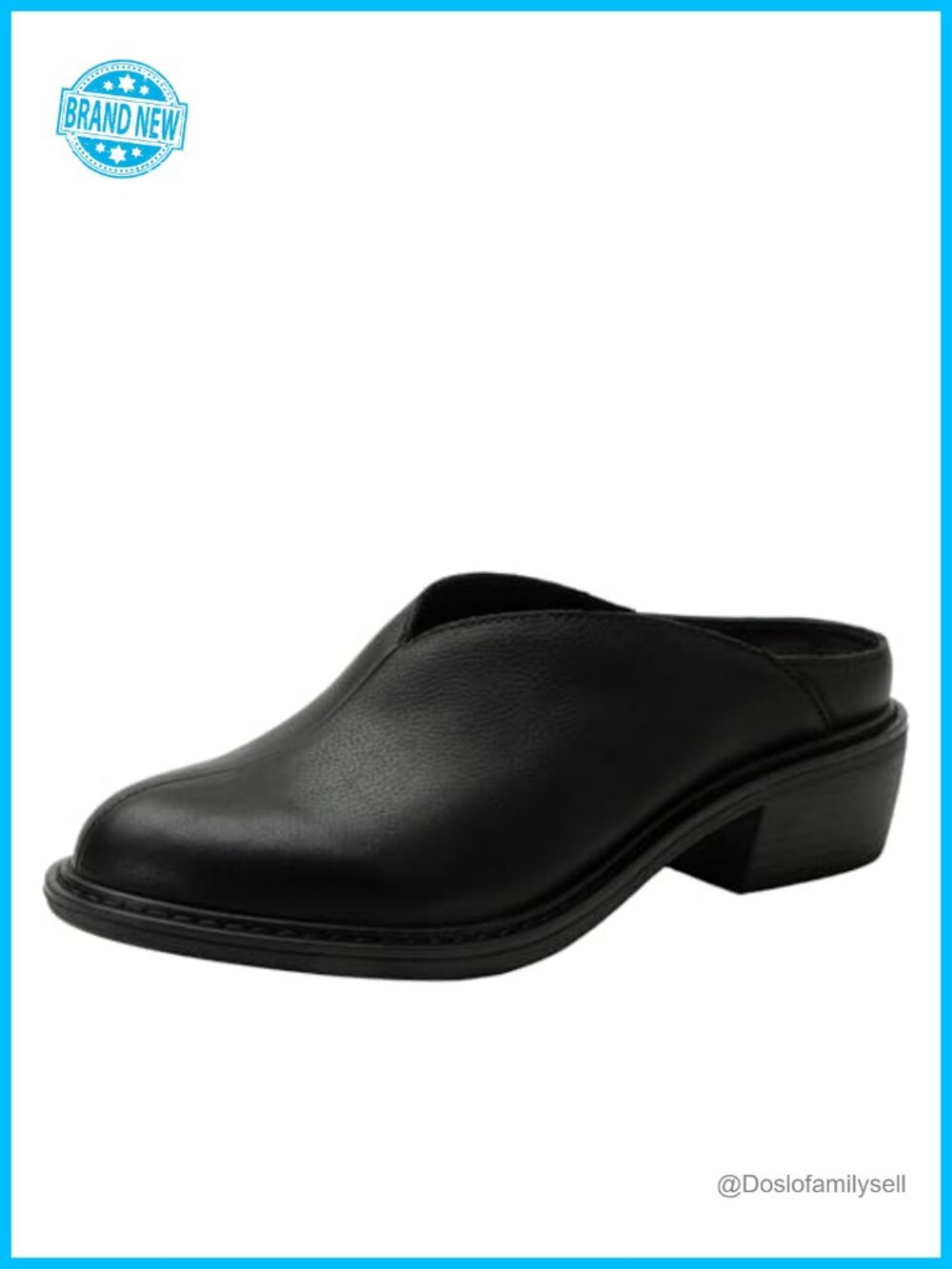 Alegria Leather Mule Western Open Back Clog Kitten Heel Arch Support Slip On